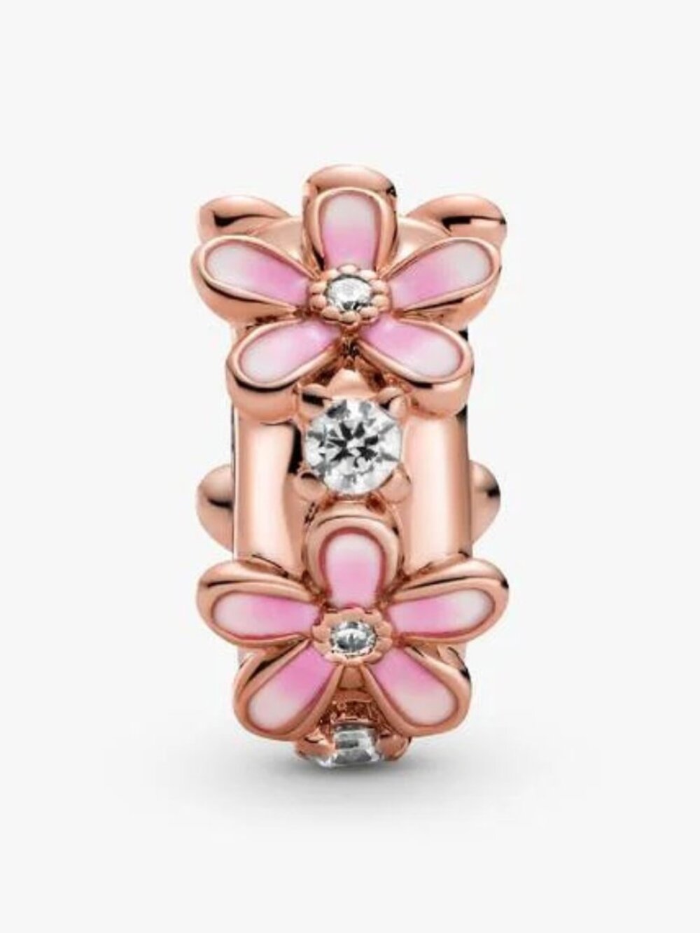 New Authentic Pandora PINK DAISY Spacer Clip Charm #788809C01